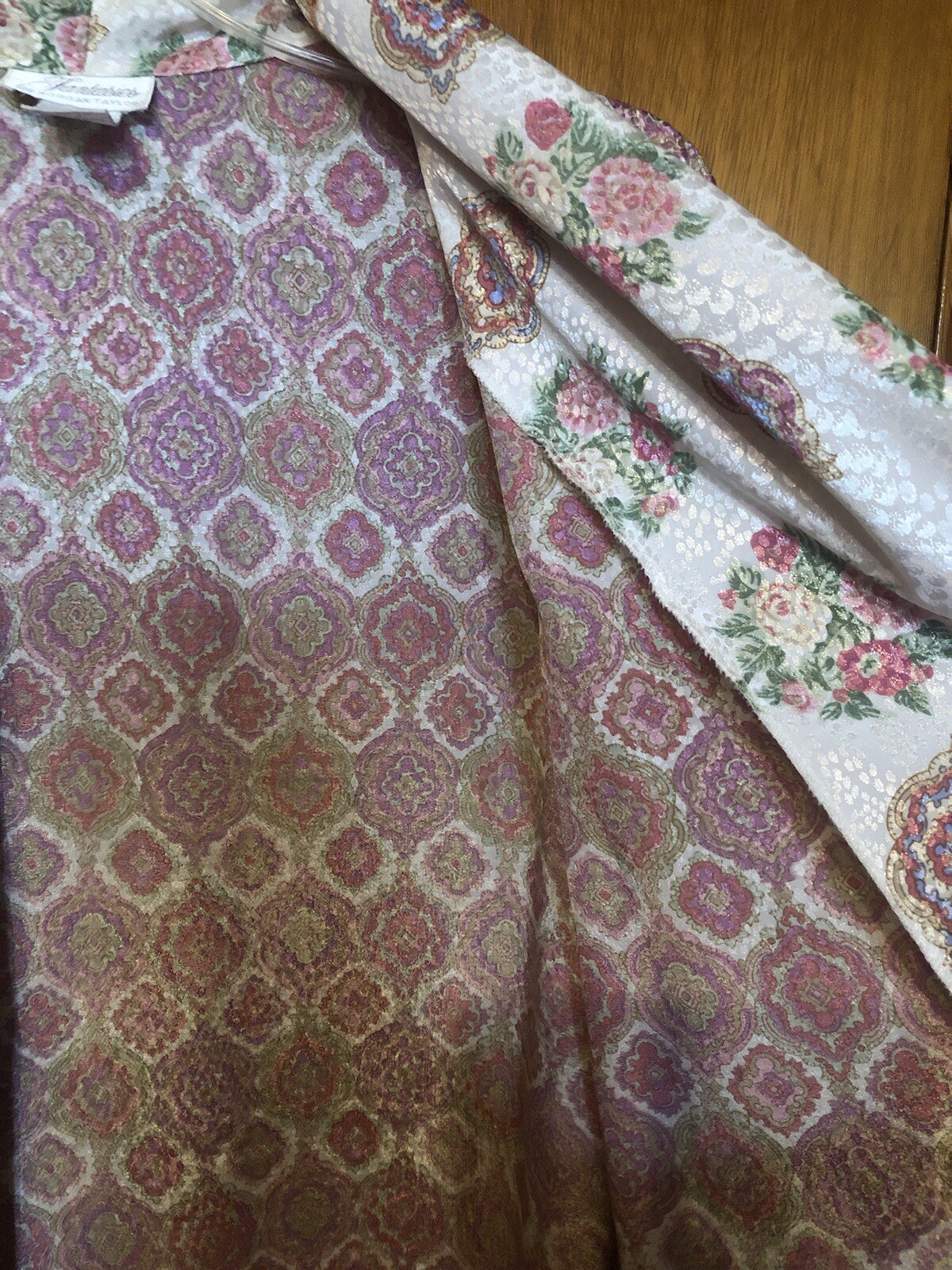 Fantasies By Morgan Taylor Pink Floral Kimono Robe Women’s Size P/S