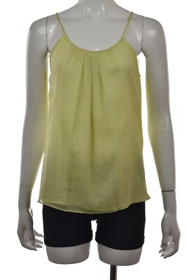 専用７　２８ Rory Beca Womens Top Size XS Yellow Silver Tank Silk Metallic