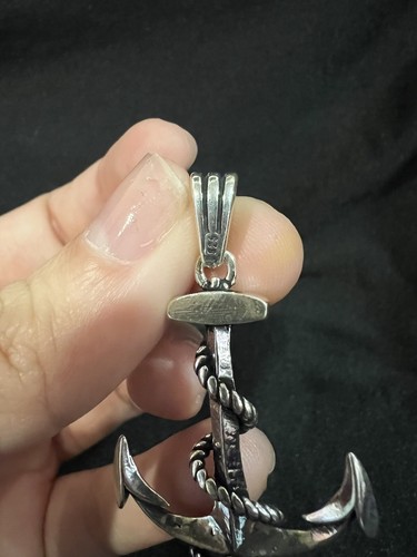 925 Sterling Silver Mens Womens Mariner Sea Anchor Pendant Medal - Picture 5 of 5
