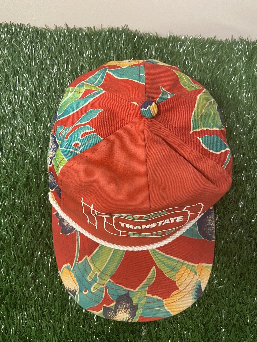 Vintage 90s Tropical Flower Leaf Graphic Hat SnapBack 80s | eBay