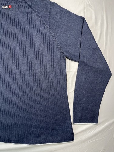 Quiksilver Sweater Mens Medium Navy Blue V Neck Pullover Long Sleeve Casual Y2K - Picture 13 of 15