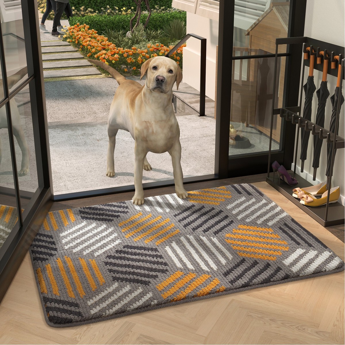 PO RUG ※dan JONATHAN Y Pele Modern Geometric Dot Shag Gray/Ivory 8 ft. x