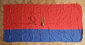 Vintage Original USSR Flag of the Ukrainian SSR Republic & Flag Top Star Metal