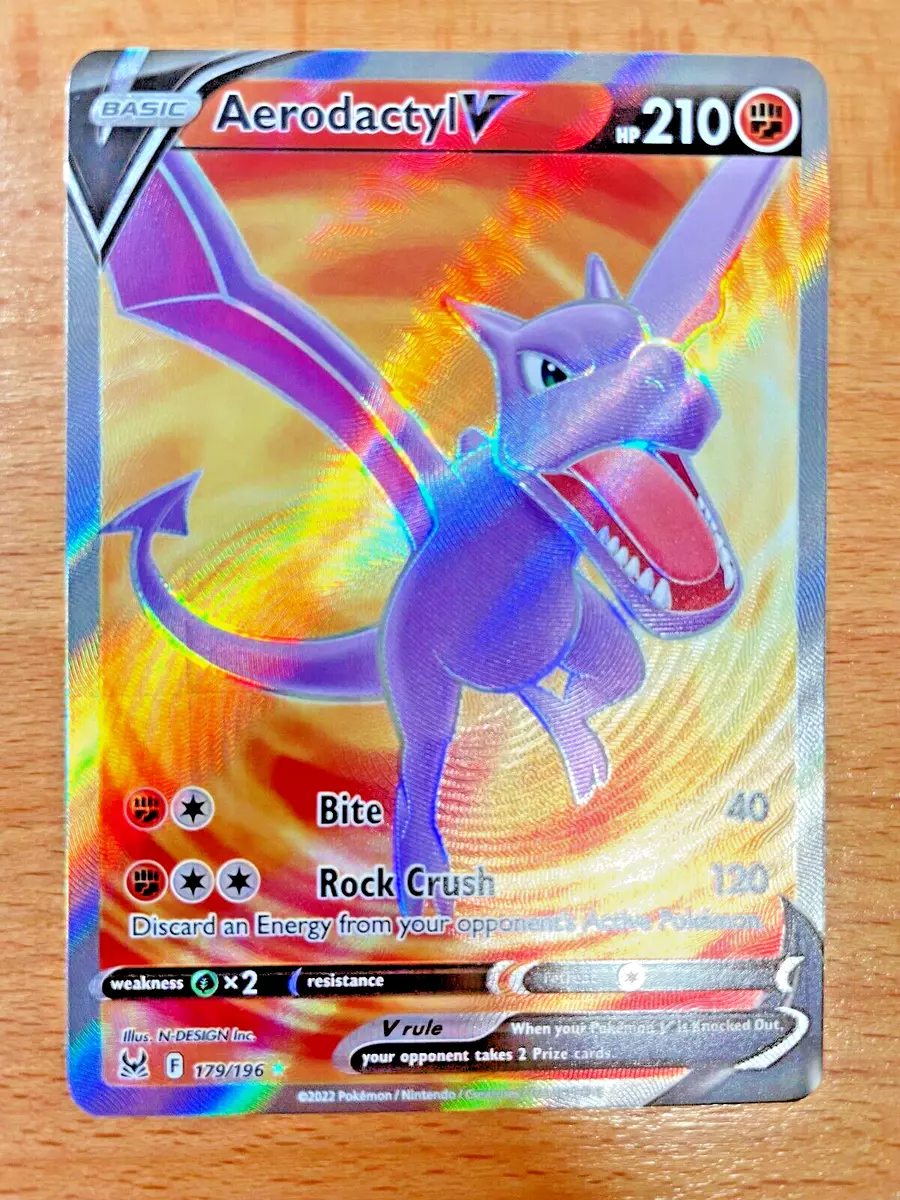  Pokemon - Aerodactyl V - 179/196 Lost Origin Full Art Card :  Toys & Games