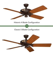 HUNTER 52" CAST IRON CHESTNUT BROWN WALNUT BLADES DAMP RATED Ceiling Fan