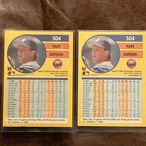 1991 Fleer Mark Davison #504 Astros Near Mint Missing “.” In USA On Back Of Card - Picture 18 of 24