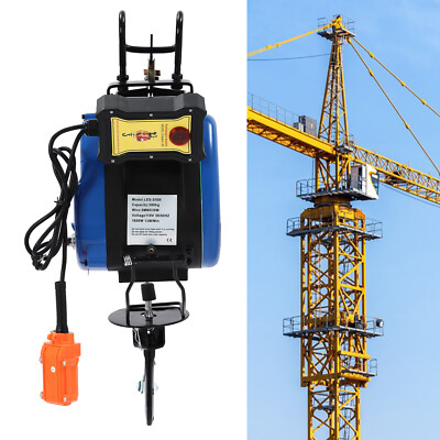 Electric Hoist Winch Portable 500kg Lifting with Wireless Remote Control 110V
