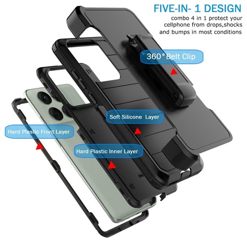 Für Motorola Moto Edge 2025 Hülle mit Displayschutz Gürtelclip Holster Cover - Bild 7 von 40