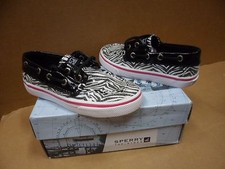 Sperry Top-Sider Girls Bahama Black / White Zebra Boat Shoes
