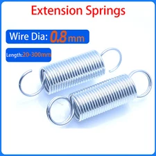 Extension Springs Wire Dia 0.8mm Galvanized Double Loop/Hook Expansion Spring