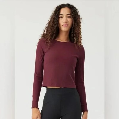 Outdoor Voices Women's Rib Long Sleeve Crewneck T Shirt Tee Red sz XXXL 3XL NWT