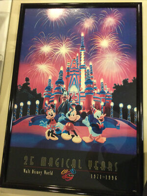 Walt Disney World Magic Kingdom 25 magical years framed poster
