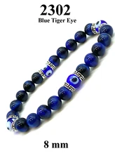 Natural Stone Evil eye Stretch   Bracelet