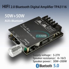 AUX Bluetooth 2x50W HIFI Stereo Digital TPA3116 Audio Power Amplifier w/ Filter