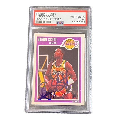1986 Fleer Premier Byron Scott AUTO Signed Rookie RC #99 Card (PSA 