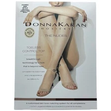 DONNA KARAN Hosiery ☆ Toeless Control Top K0A069 A01  ☆ Size Small ☆ NEW SEALED