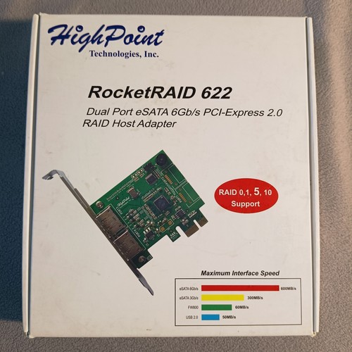 HighPoint RocketRAID RR622 2 Port PCIe 6Gbs SATA RAID Controller Card