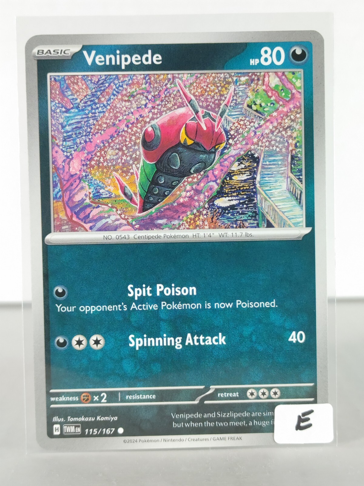 Venipede - Twilight Masquerade - 115/167 - Pokemon TCG - Reverse holo/non -C