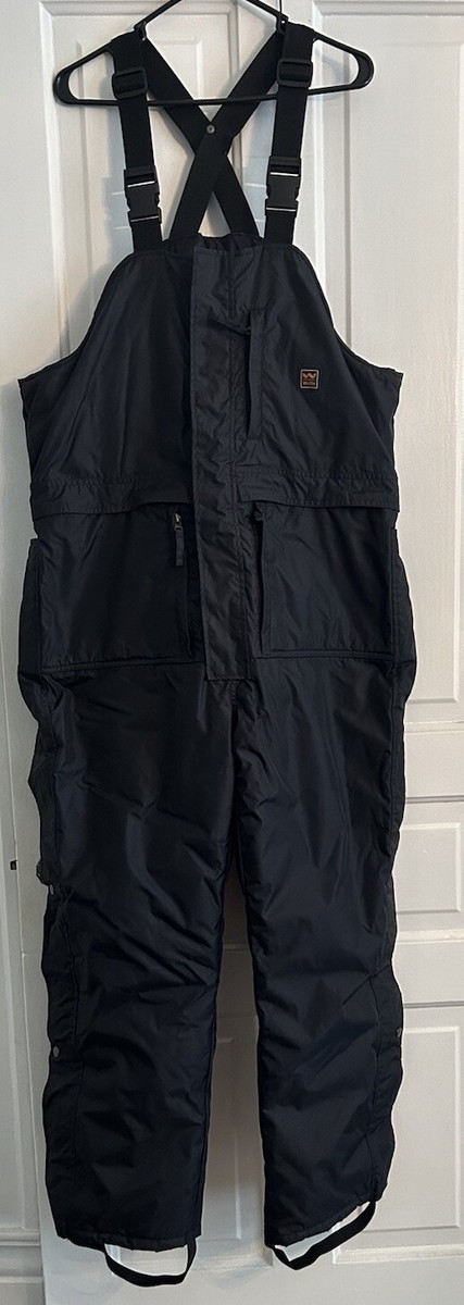 WALLS Insulated Ski Bib Overalls Black Padded LARGE Winter Warm