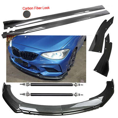 For 3 Series F30 F31 E90 E92 M3 Carbon Fiber Front Bumper Lip Spoiler Side Skirt