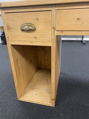 Bespoke Solid Pine Handmade Desk With Drawers, Shelves And Apothecary Handles - Picture 5 of 8