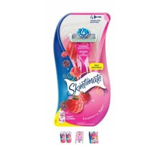 Skintimate Disposable Raspberry Rain Razor for Women Flexible, 4 Razors