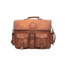 Mens Genuine Vintage Leather Satchel Messenger Man Sholder Laptop Briefcase Bag