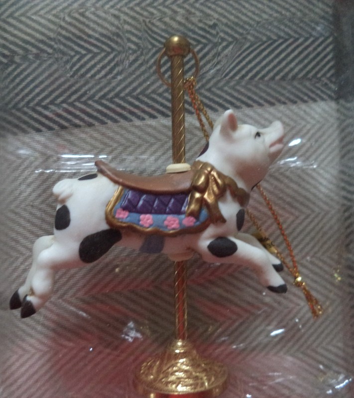 WILLITTS CAROUSEL MEMORIES CAROUSEL PIG ON BRASS STAND 05053 NEW IN BOX-