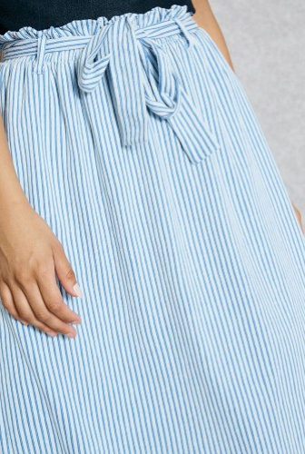 Vero Moda Waist Tie Midi Skirt Blue Size Medium UK 10 rrp £30 DH8 KK 19 - Picture 2 of 6