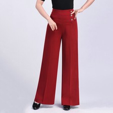Lady Ballroom Latin Dance Pants Modern Smooth Practice Wide Leg Trousers Fashion