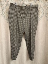 Women's Worthington Ivory/Black Straight Leg Ankle Dress Pants Size 24W 46x29 