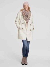 Ladies Rick Cardona Teddy Fleece Double Breasted Jacket Uk 14 Bnip