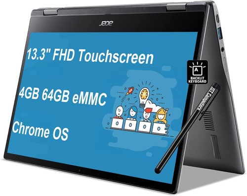Acer Spin 513 Chromebook 13.3 in (64GB eMMC, Qualcomm Snapdragon 7c, 2.4GHz, 4GB - Picture 4 of 7
