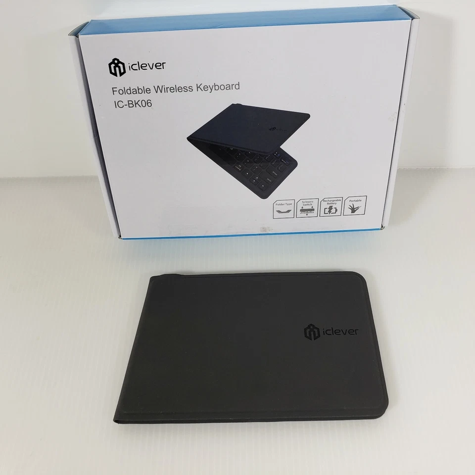 iClever Mini Portable Bluetooth Wireless Keyboard Folding Rechargeable IC-BK06 - Image 2 of 4