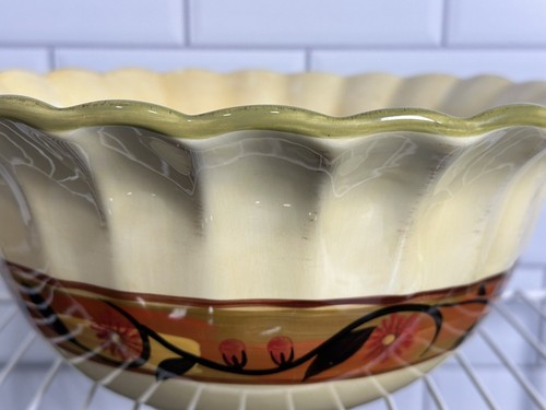 Certified International Sunflower 9.5" Serve Bowl Margaret Le Van Scalloped Edge - Picture 16 of 21