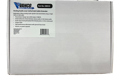 Vanco Analog Audio over Cat5e/Cat6 Cable Extender Part #280535 | eBay