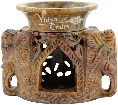 Handmade Stone Aroma Oil Diffuser Burner Wax Warmer Elephant Face Made In India