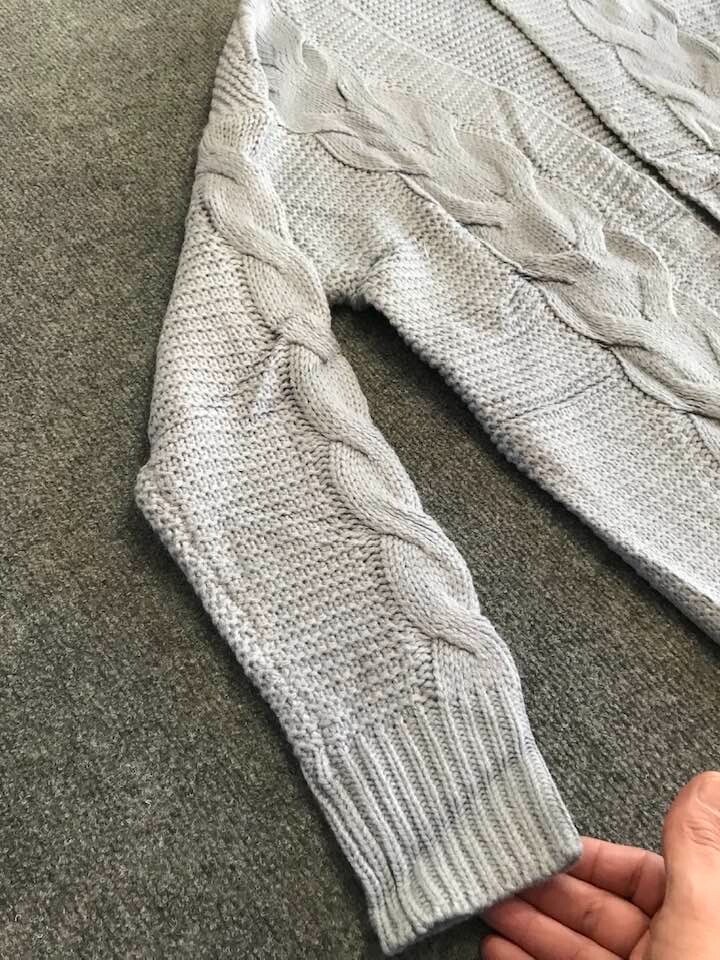 Imily Bela Womens Open Front Cardigans Soft Long Sleeve Cable Knit Outerwear Swe