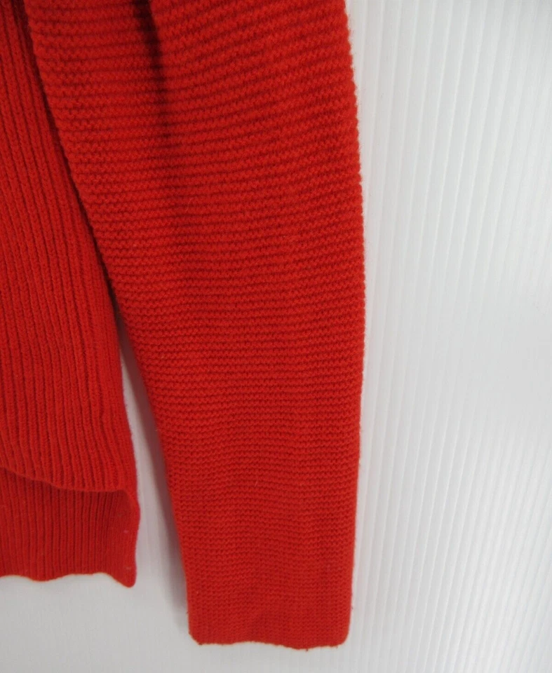 Suéter Helmut Lang Mujer Pequeño Rojo Mezcla Lana Pullover Informal Acanalado Alto Bajo Foto 3 de 4