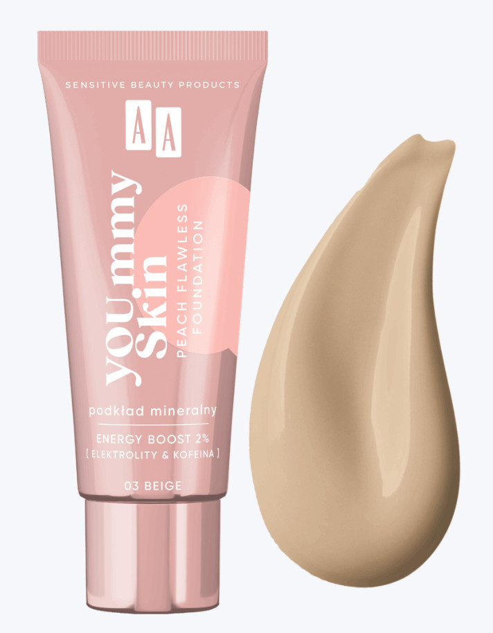 AA Yoummy Skin Peach Flawless Foundation Beige Vegan 30ml