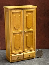 Dollhouse Miniature Vintage Cupboard Cabinet Light Oak 1:12 one inch scale N50