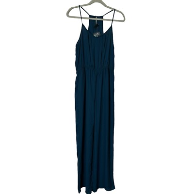 E M Jumpsuit Womens Medium Empire Waist Sleeveless Pin Tuck