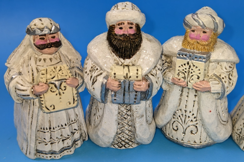 Pam Schifferl Winter White Nativity 8 pc Set Midwest Cannon Falls 1999 - Imagen 11 de 14