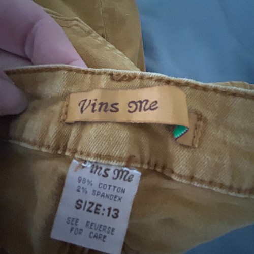 Vins Me Distressed Mustard Yellow Jeans Women 13 High Waist Boho Chic - Picture 11 of 12
