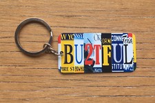 Beautiful Metal Keychain Name Key Ring License Plate Keychain Key Fob Embossed