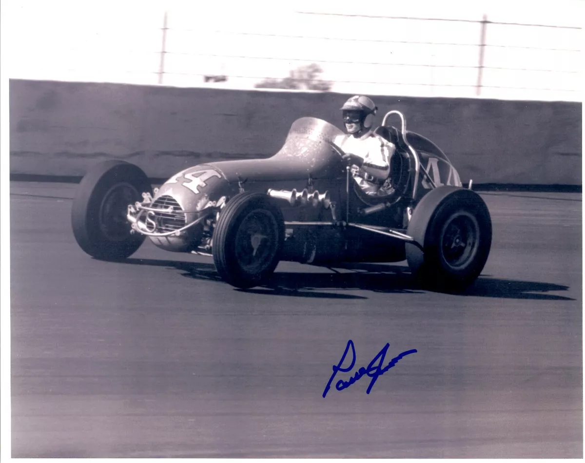 PARNELLI JONES AUTOGRAPHED INDY 500 DRIVER 8 X 10 PHOTO SPRINT CAR