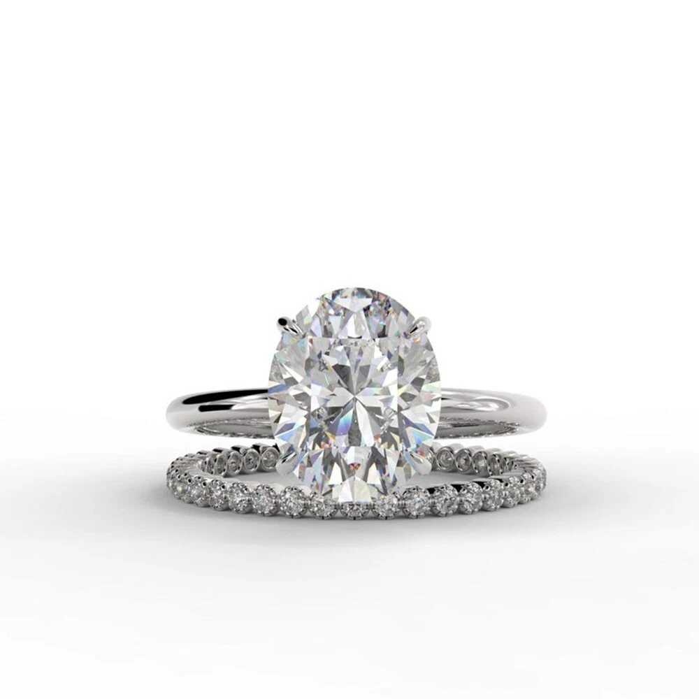 Black Friday 3.80 Ct Oval Cut Moissanite Womens Wedding Ring Set