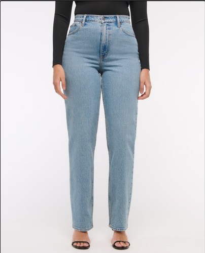 Abercrombie & Fitch Curve Love Ultra High Rise Straight Jeans Größe 14/32 EUc - Bild 2 von 9