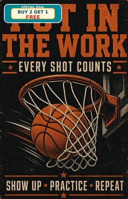 Inspirational Basketball Quote Metal Sign Sports Training Room Decor