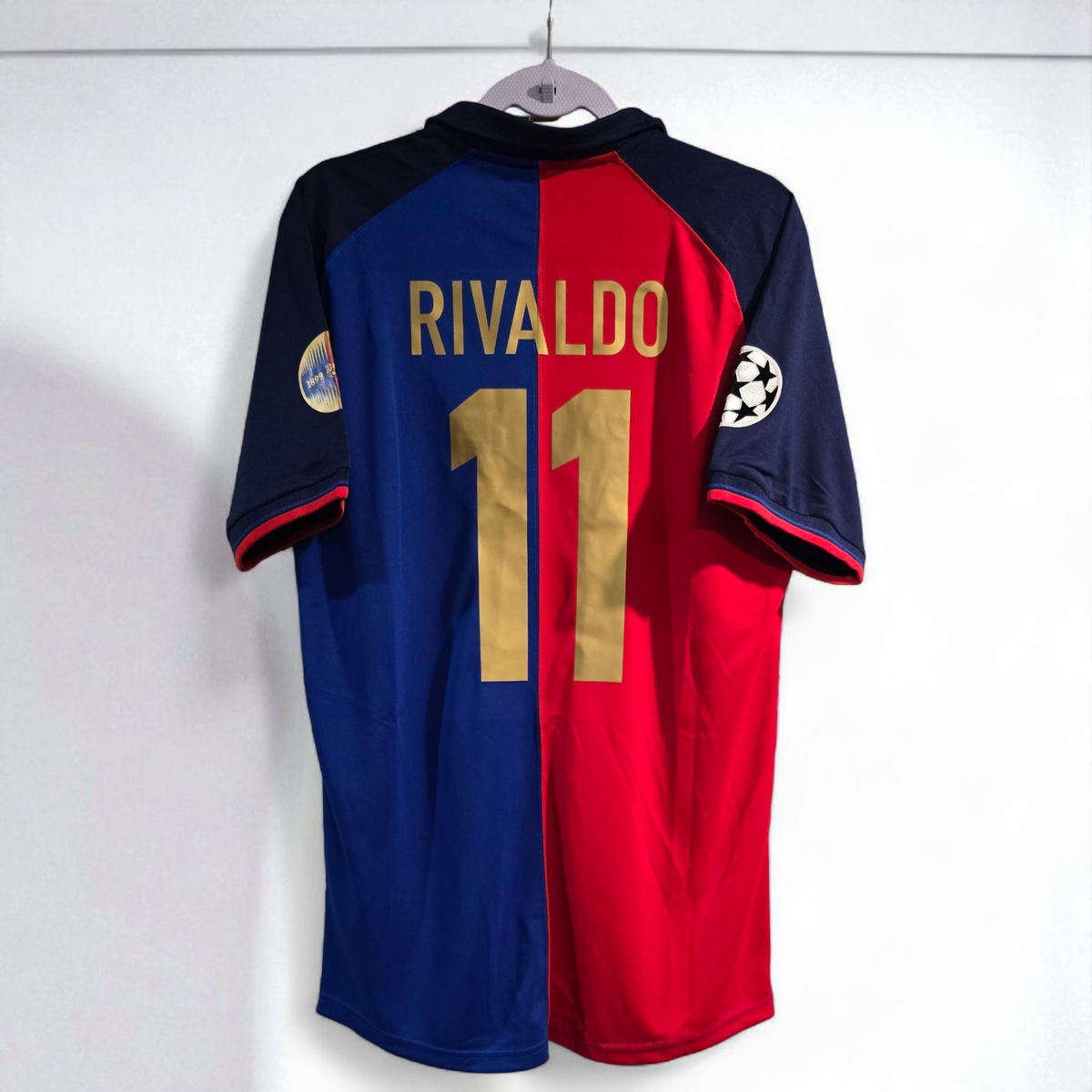 【正規品】バルセロナ 1999年記念シャツ RIVALDO 11 L パッチあり Barcelona FC Home - UEFA Champion League 99/00 - RIVALDO # 11